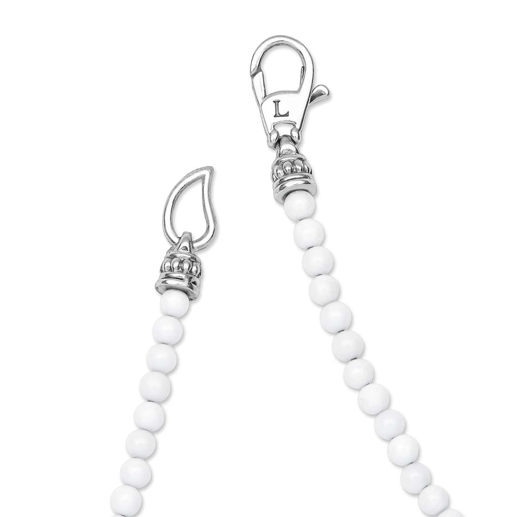 "Signature Caviar" White Agate & Sterling Silver Station 18" Necklace