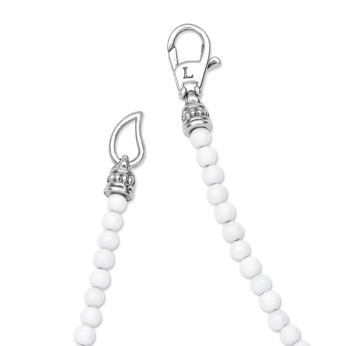 "Signature Caviar" White Agate & Sterling Silver Station 18" Necklace