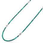 "Signature Caviar" Malachite  & Sterling Silver Station 18" Necklace