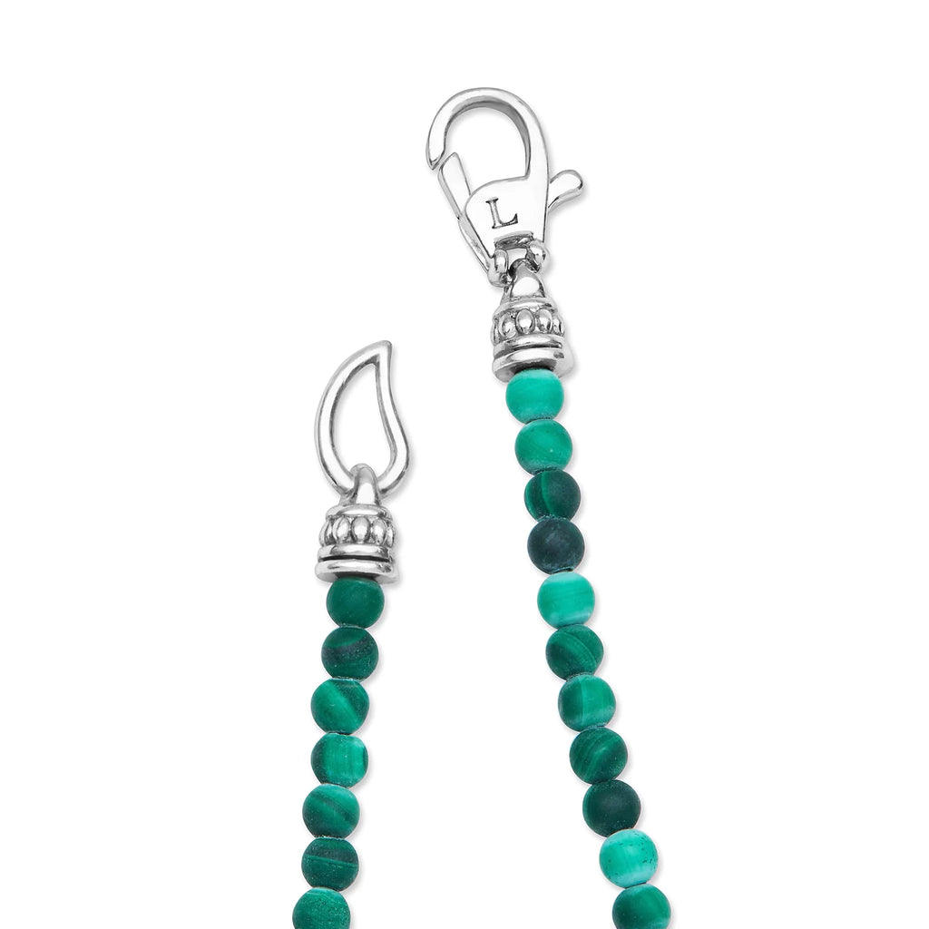 "Signature Caviar" Malachite  & Sterling Silver Station 18" Necklace