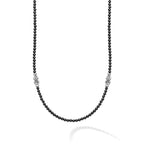 "Signature Caviar" Black Agate  & Sterling Silver Station 18" Necklace