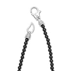 "Signature Caviar" Black Agate  & Sterling Silver Station 18" Necklace