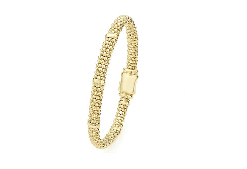 "Caviar Gold" Station 6mm Caviar Bracelet in 18kt Yellow Gold (7)