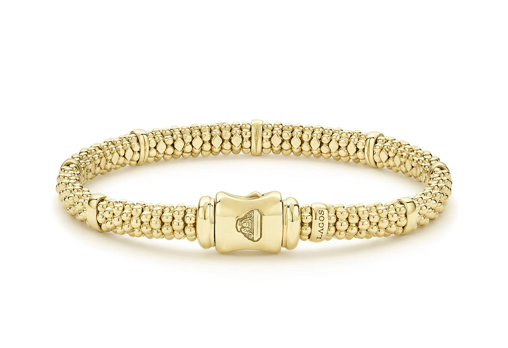 "Caviar Gold" Station 6mm Caviar Bracelet in 18kt Yellow Gold (7)