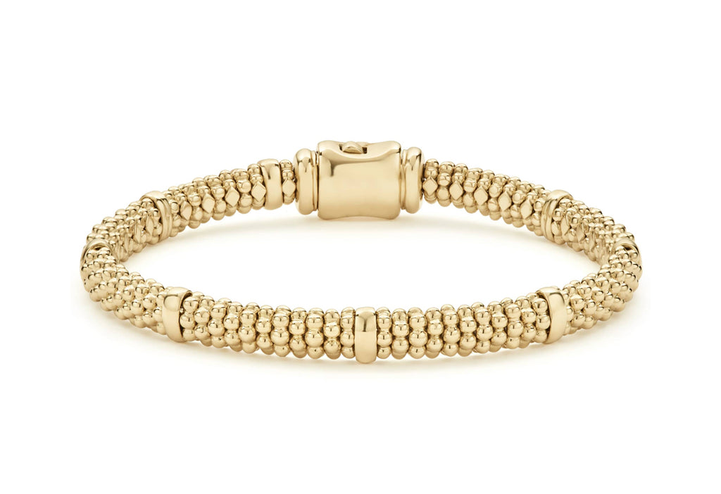 LAGOS "Caviar Gold" Station 6mm Caviar Bracelet in 18kt Yellow Gold