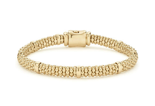 LAGOS "Caviar Gold" Station 6mm Caviar Bracelet in 18kt Yellow Gold