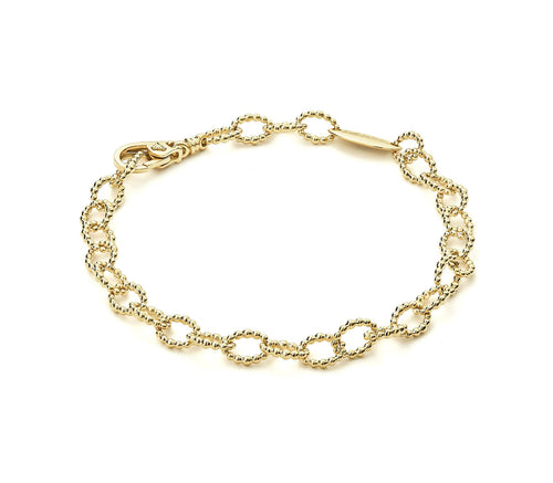 "Caviar Gold" Small Link Bracelet in 18kt Yellow Gold (7)