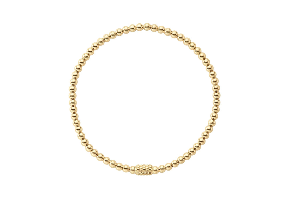 LAGOS "Caviar Gold" 3mm Bead Bracelet in 18kt Yellow Gold