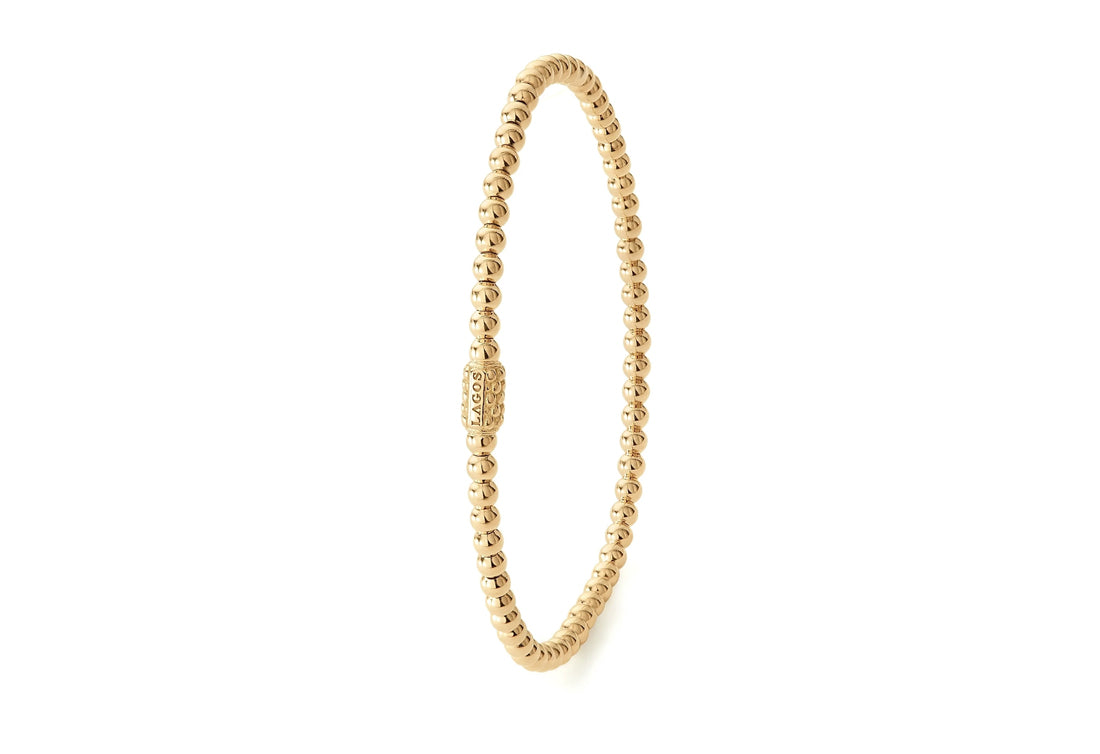 "Caviar Gold" 3mm Bead Bracelet in 18kt Yellow Gold (7)