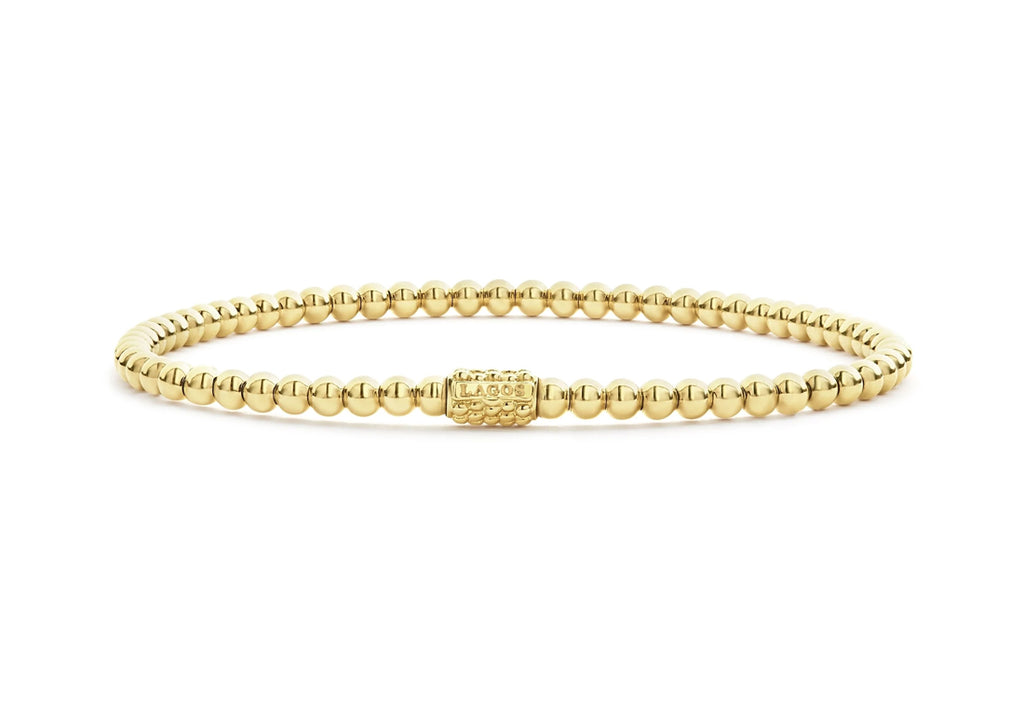 "Caviar Gold" 3mm Bead Bracelet in 18kt Yellow Gold (7)