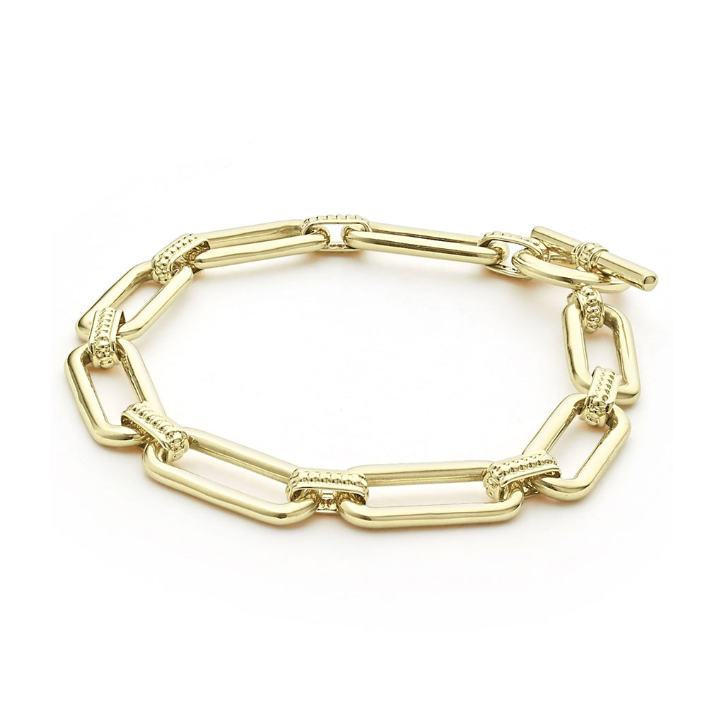 LAGOS "Signature Caviar" Gold Link Bracelet