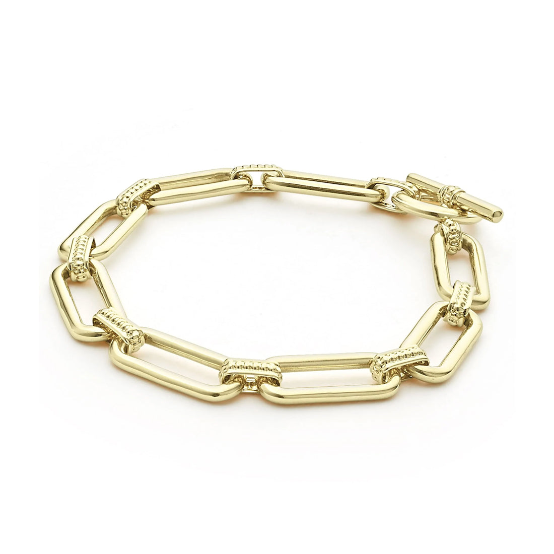 LAGOS "Signature Caviar" Gold Link Bracelet
