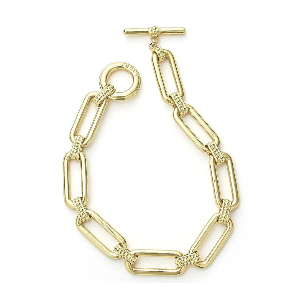 "Signature Caviar" Gold Link Bracelet