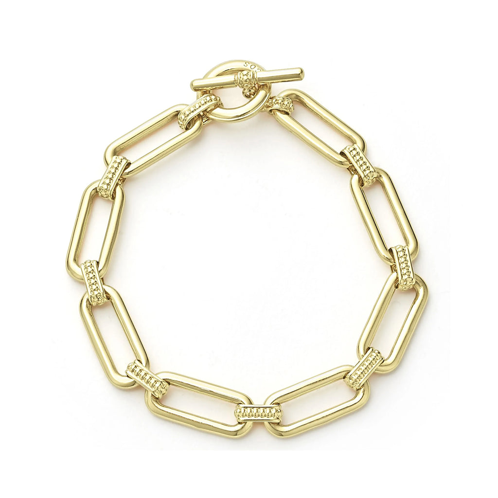 "Signature Caviar" Gold Link Bracelet