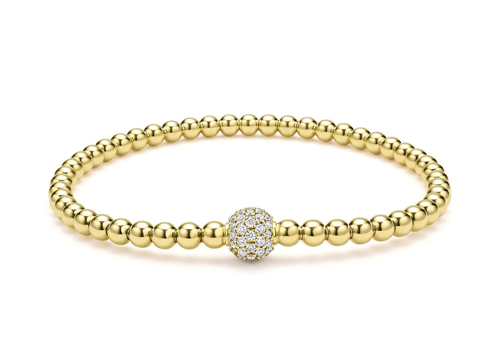 LAGOS "Caviar Gold" Gold and Diamond Bead Bracelet