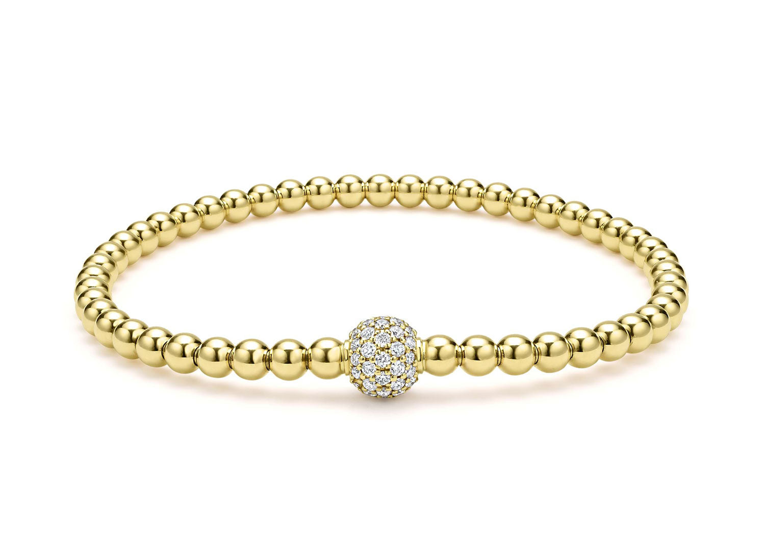 LAGOS "Caviar Gold" Gold and Diamond Bead Bracelet