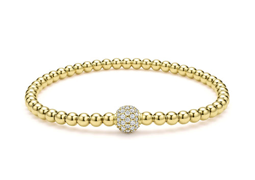 LAGOS "Caviar Gold" Gold and Diamond Bead Bracelet