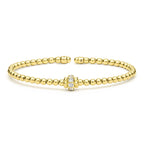 LAGOS "Caviar Gold" Beaded Diamond Rondelle Cuff Bracelet (7)
