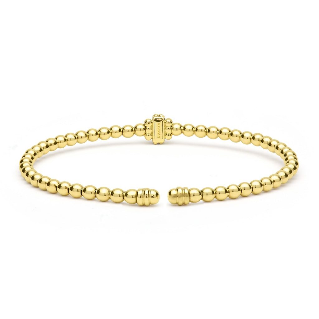 "Caviar Gold" Beaded Diamond Rondelle Cuff Bracelet (7)