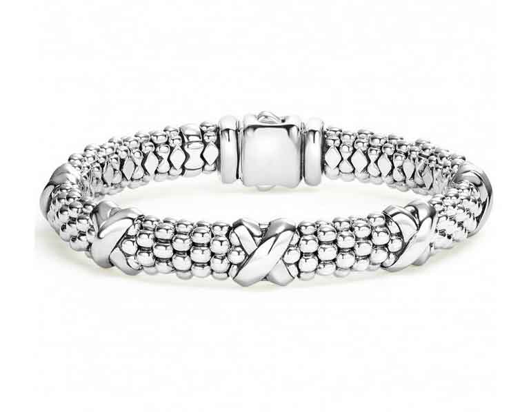 LAGOS  "Signature Caviar" Beaded X Women's Size Medium Bracelet