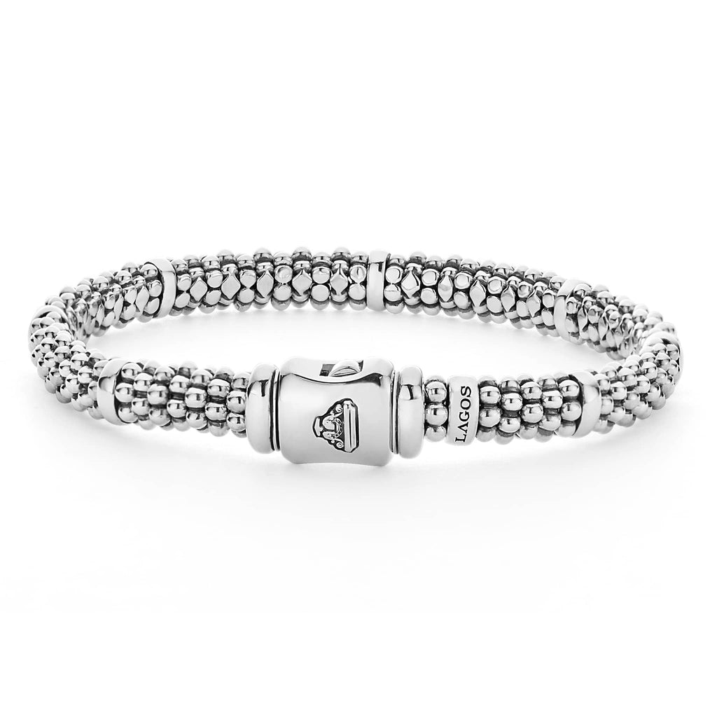 "Signature Caviar" Beaded Bracelet With 7 Smooth Stations (7)