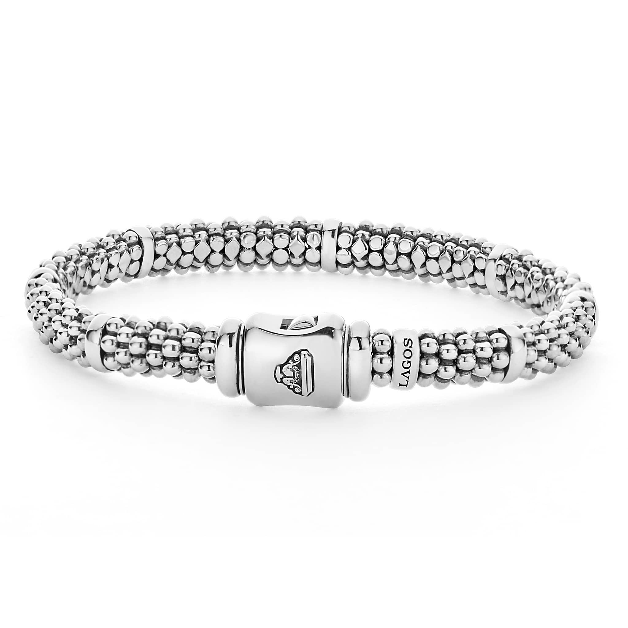 "Signature Caviar" Beaded Bracelet With 7 Smooth Stations (7)