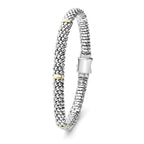 "Signature Caviar" Beaded Bracelet with 5 Gold Stations (7)