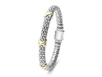 "Embrace" Beaded X Bracelet with 3 Gold Stations (7)