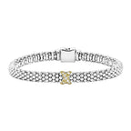 "Embrace" Single Station X Two-Tone Diamond Bracelet
