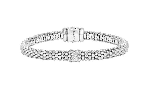 LAGOS "Embrace" Single Station X Silver Diamond Bracelet (7)