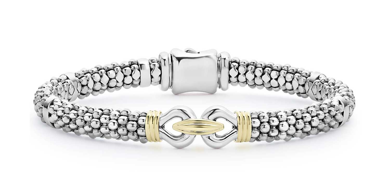 LAGOS "Derby" Two-Tone Caviar Buckle Bracelet (7)