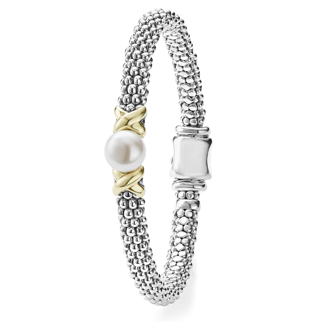 "Luna" Two-Tone X Pearl Caviar Bracelet (7)