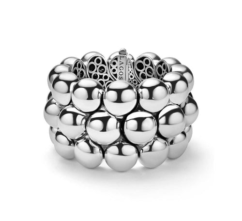 LAGOS "Caviar Bubbly" Silver Statement Bracelet (7)