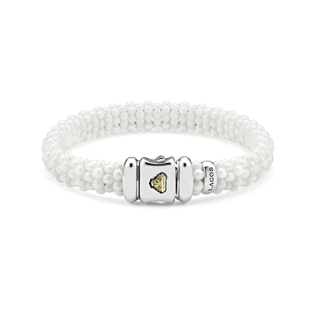 "White Caviar" Ceramic Beaded Bracelet