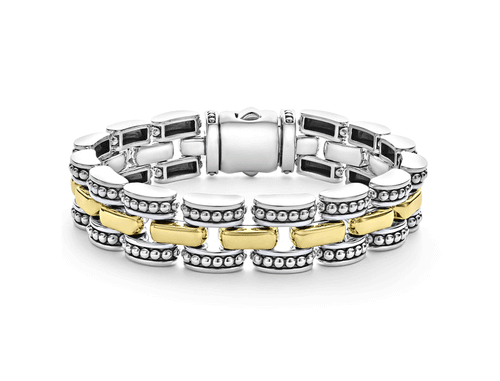 LAGOS "High Bar" Gold Caviar Link Bracelet
