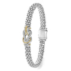 "Newport" Two-Tone Knot Diamond Caviar Bracelet (7)