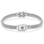 "Newport" Two-Tone Knot Diamond Caviar Bracelet (7)