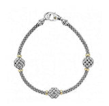 LAGOS "Signature Caviar" Beaded Bracelet with 3 Caviar Stations, Size 8