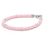 "Pink Caviar" Five Silver Station Ceramic Bracelet (7)