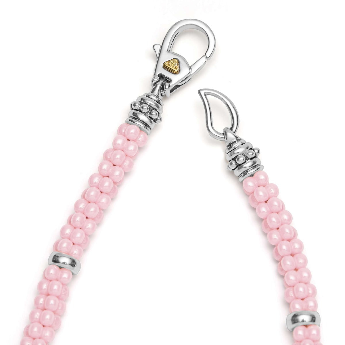 "Pink Caviar" Five Silver Station Ceramic Bracelet (7)
