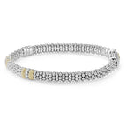 "Caviar Lux" Three Station Diamond Caviar Bracelet, Size 7