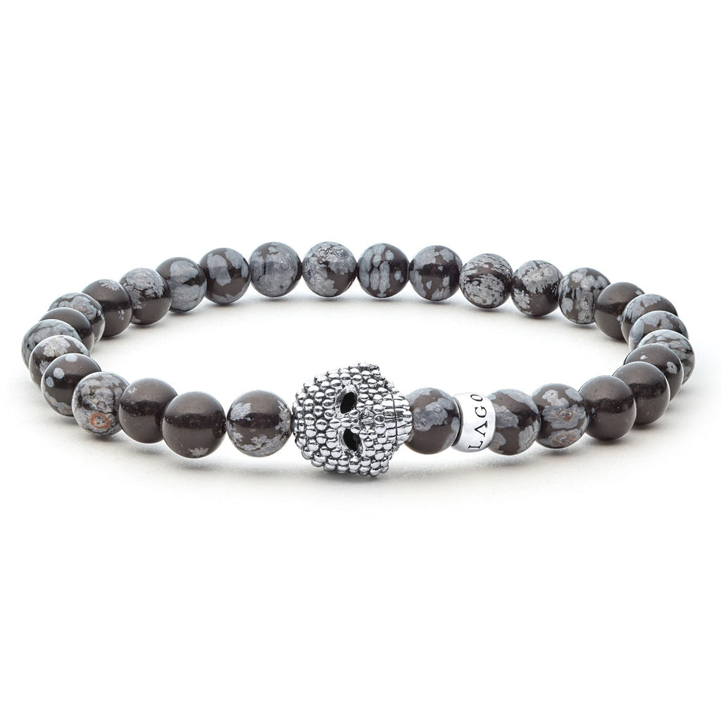 LAGOS "Anthem" Snowflake Obsidian Skull Bracelet (8)