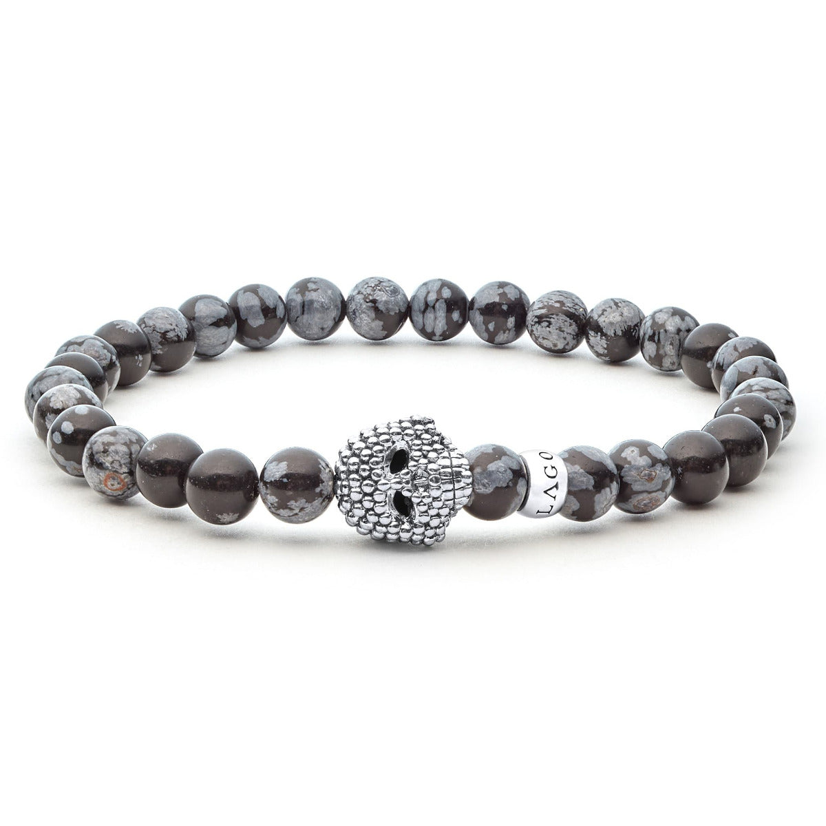 LAGOS "Anthem" Snowflake Obsidian Skull Bracelet (8)