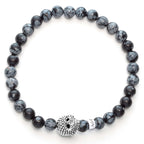 "Anthem" Snowflake Obsidian Skull Bracelet (8)