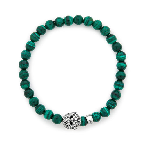 "Anthem" Malachite Skull Bracelet (8)