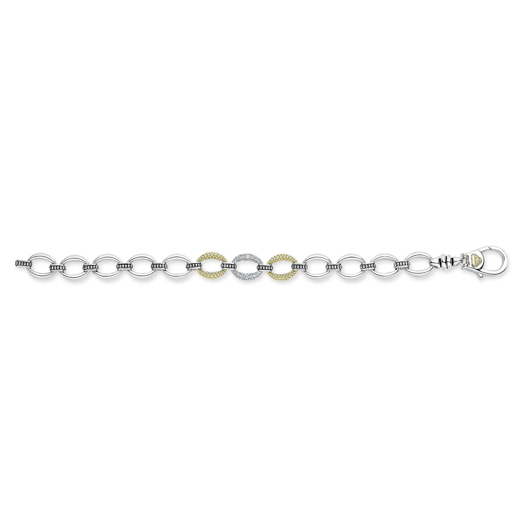 "Caviar Lux" Single Station Diamond Link Bracelet (7)