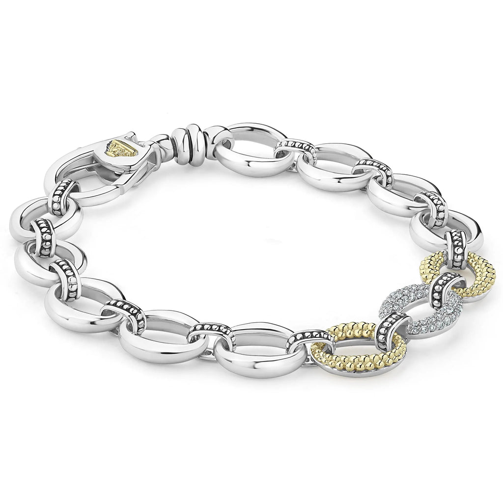 "Caviar Lux" Single Station Diamond Link Bracelet (7)