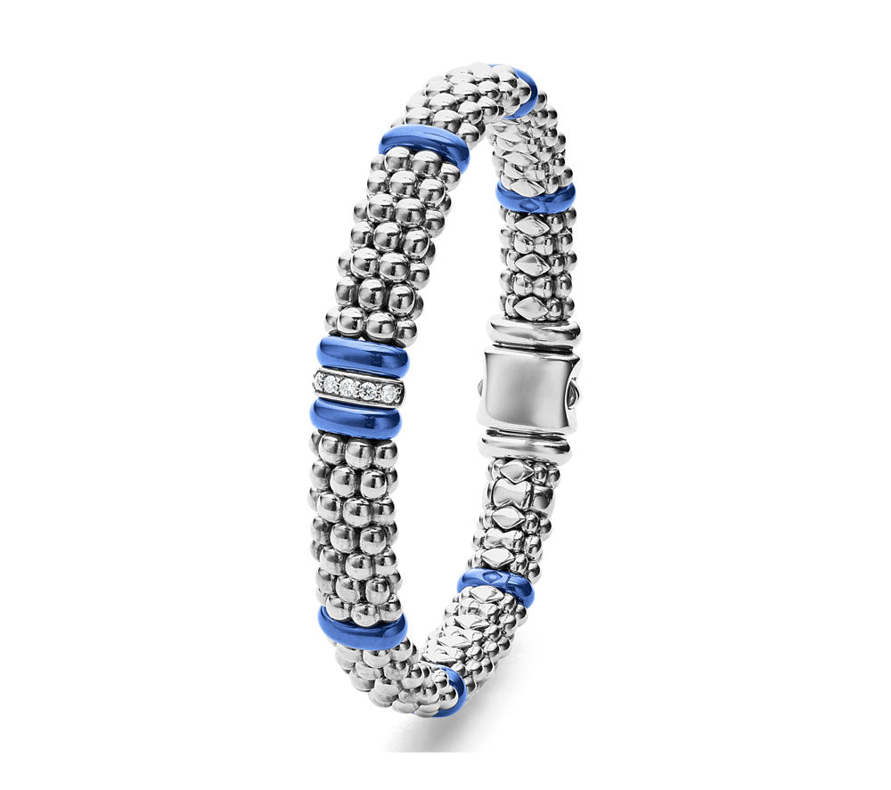 "Blue Caviar" Single Station Diamond Caviar Bracelet