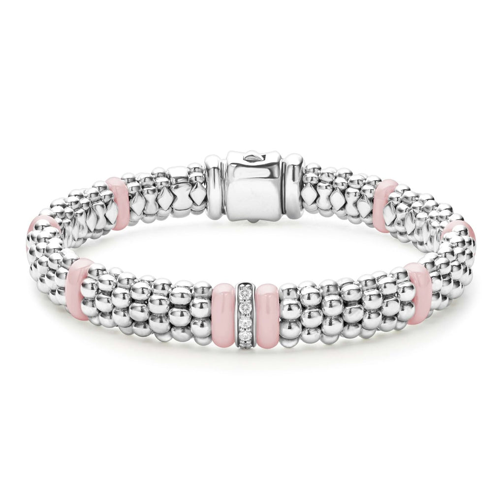 LAGOS "Pink Caviar" Single Station Diamond Caviar Bracelet (7)