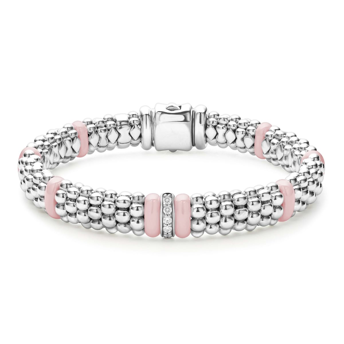 LAGOS "Pink Caviar" Single Station Diamond Caviar Bracelet (7)